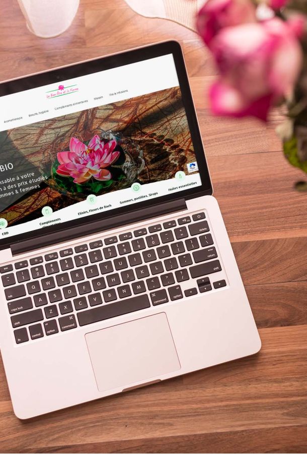 Site e-commerce de Escal Bien être avec des roses